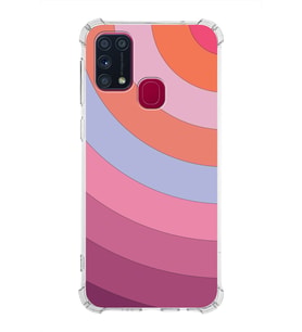 Samsung Galaxy M31  Köşe Korumalı Antişok Kapak Renk Cümbüşü Tasarımlı  Silikon Kılıf (Şeffaf)