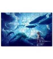 Cakapuzzle Fantastik Dünyanın Uçan Balinaları Genç Kız Puzzle Yapboz MDF (Ahşap) (120 Parça)