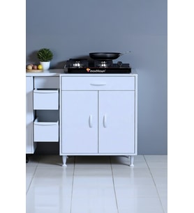 Eliusta Nıvera 65 cm Mutfak Dolabı Beyaz Ankastre 65x88x56 cm Ocak Dolabı Tüp Gizleyici Kapaklı Dolap