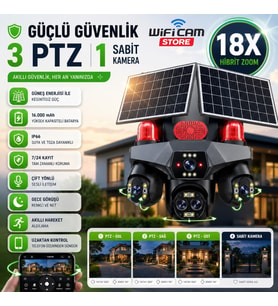 5 Lensli Zoomlu 6 Motor 3 PTZ 4G Solar Kamera