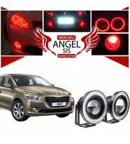 Peugeot 301 Uyumlu, Universal Mercekli Led Angel Sis Farı, 76mm Kırmızı Renk