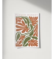 Çerçevesiz Poster Art Nouveau Esintili Çiçekler (Çok Renkli)