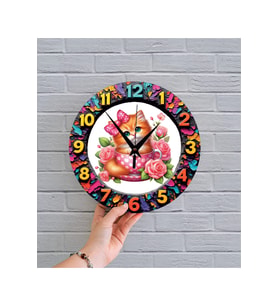 bilge Tasarım 2D GÖRÜNÜMLÜ BASKILI ÇOCUK ODASI Duvar Saati 30 x 30CM (Karışık)