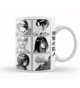 Attack On Titan Characters For White Kupa Bardak Porselen
