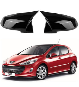 Peugeot 308 07-13  Araca Özel Batman Yarasa Ayna Kapağı Pianoblack
