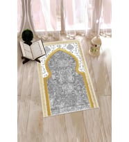 EVDEYA Dijital Baskılı Yıkanabilir Motifli Hediyelik Namazlık Seccade 70x130cm, SECCADE-26-GRİ, (Gri)