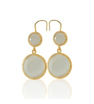 Kadir Jewellery 22 Ayar Altın Kaplama Kadın Taşlı Küpe -El İşçiliği Ve Hipoalerjenik Küpe