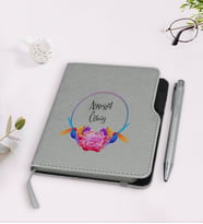 BK Gift Kişiye Özel İsimli Gri Termo Deri Defter Kalem Seti-3