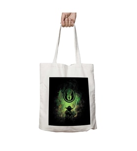 Yoda Art Star Wars iki Tarafı Kalıcı Baskılı Yıkanabilir Okul Plaj Omuz Bez Çantası