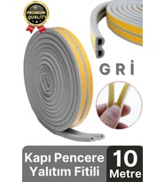 Güçlü Kendinden Yapışkanlı Kapı Pencere Soğuk Hava Geçirmez Yalıtım İzolasyon Gri Fitil 10 Metre