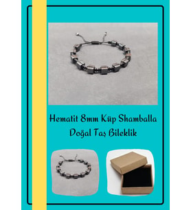 Hematit 8mm Küp Shamballa Doğal Taş Bileklik