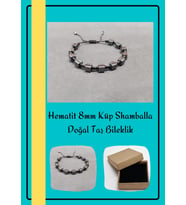 Hematit 8mm Küp Shamballa Doğal Taş Bileklik