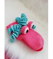 Sevimli Dinozor El Kuklası Amigurumi Organik Oyuncak