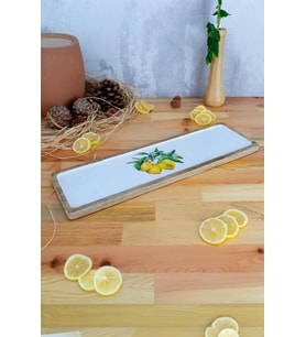 Bambum Kangura - Mango Ağacından Dikdörtgen Tepsi Limon Büyük