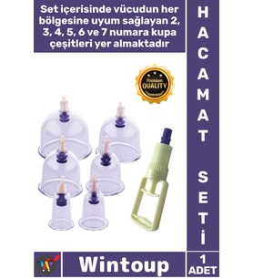 #HacamatSeti Profesyonel Vakumlu Pompalı Hijyenik Sağlık Terapi Ekipmanı 6 Adet Hacamat Kupa Seti