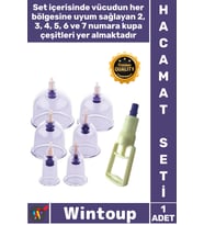 #HacamatSeti Profesyonel Vakumlu Pompalı Hijyenik Sağlık Terapi Ekipmanı 6 Adet Hacamat Kupa Seti