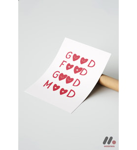Good Food Good Mood Kalpli, Çerçevesiz Yüksek Kalite Duvar Afişi - Mutfak Dekorasyonu