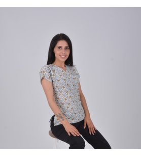 Unisex Gri Ayıcık Desenli Hemşire Doktor Scrubs Alt Üst Takımı