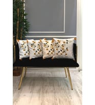 Nakışlı Püsküllü Dekoratif Kırlent Kılıfı Takımı (4 Parça - 43x43 cm) NKK005