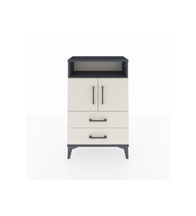 Arges Komodin 2 Raflı 2 Çekmeceli 2 Kapaklı 60x30x96 Antrasit-Aytaşı