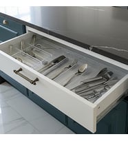 Modüler Organizer Set Mutfak Çekmece İçi Düzenleyici Çatal Kaşık Bıçak Organizeri Kristal (10'lu Set)
