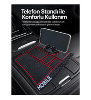 Mey İthalat® Araç İçi Telefon Standlı Kaydırmaz Silikon Organizer Mat Konsol Düzenleyici