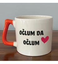 Oğlum Da Oğlum Baskılı Turuncu Kulplu D Kupa