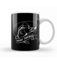 Christmas Merry Fishmas Kupa Bardak Porselen