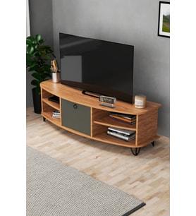 Tv Sehpası Tv Ünitesi Raflı 140 Cm Gzd Plus Beyaz