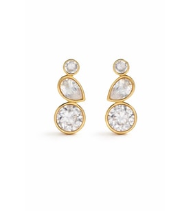 Premium Seri Crystal Cascade Tasarım Zirkon Taşlı Kadın Çelik Küpe