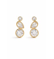 Premium Seri Crystal Cascade Tasarım Zirkon Taşlı Kadın Çelik Küpe