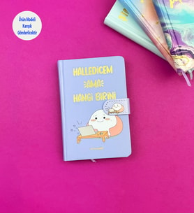 2'li Motto Tasarımlı Mıknatıs Kapaklı Çizgili Defter 14,5x9,5 Cm