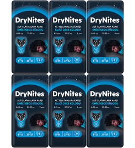 Drynites Emici Gece Külodu/Külot Bez Erkek 8-13 Yaş 30-48KG Large 54 Adet 6PK*9 AltIslatmalara Karşı