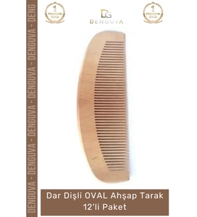 #AhşapTarak Kaliteli Doğal Kayın Ağacı Antistatik Ergonomik Saç Seti OVAL Ahşap Tarak 12'li Paket