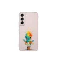 Samsung Galaxy S22 ile uyumlu Splash ahtapot tasarımlı şeffaf silikon kılıf
