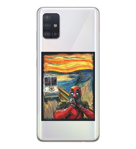 Samsung Galaxy A71 Uyumlu Deadpool Çığlık Tasarımlı Şeffaf Telefon Kılıfı
