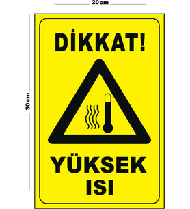 Metal Yüksek Isı 20cm x 30cm A4 Büyüklüğünde Uyarı Levhası Yönlendirme Tabelası