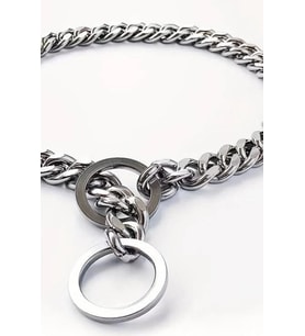 Köpek tasması  Köpek boyun tasması  Zincir Tasma 66 CM PASLANMAZ ÇELİK (Gümüş Gri)