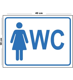 Metal Kadın Wc 30cm x 40cm A3 Büyüklüğünde Uyarı Levhası Yönlendirme Tabelası