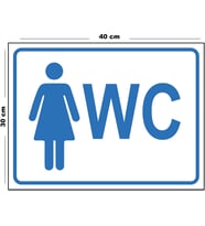 Metal Kadın Wc 30cm x 40cm A3 Büyüklüğünde Uyarı Levhası Yönlendirme Tabelası