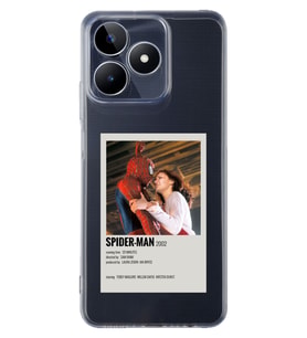 Realme C53 Uyumlu Spider Man Minimalist Poster Desenli Şeffaf Telefon Kılıfı