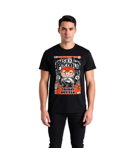 Punk Rock Efsanesi Yazısı Baskılı Erkek Tişört