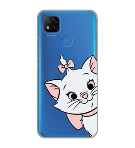 Redmi 9C / Redmi 10A Uyumlu Marie Kedicik Desenli Şeffaf Telefon Kılıfı