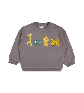 Civil Baby Hayvanlar Baskılı 6-18 Ay Sweatshirt - Gri