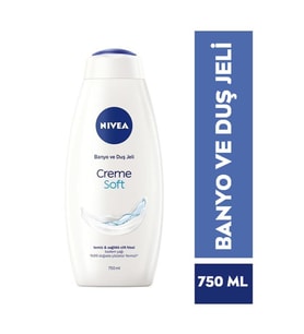 Creme Soft Kremsi Dokunuş Duş Jeli 750ml, Badem Yağı, Nemlendirici, Ekonomik Boy, E Vitamini