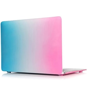 MacBook Air 13 İnç Kılıf A1369 A1466 Uyumlu Pembe Mavi Geçişli Hard Case Sert Koruyucu Kapak Gradient Ombre Laptop Case 2010-2017 Rainbow 01