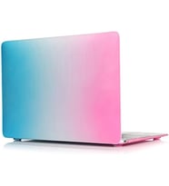 MacBook Air 13 İnç Kılıf A1369 A1466 Uyumlu Pembe Mavi Geçişli Hard Case Sert Koruyucu Kapak Gradient Ombre Laptop Case 2010-2017 Rainbow 01