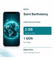 Saint Barthelemy eSIM İnternet Paketi Günlük 2 GB 1 Gün - FUP 1 Mbps