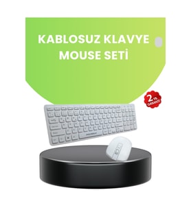 Ergonomik Kablosuz Klavye Mouse Takımı - Tam Boy, Sessiz ve Güvenilir