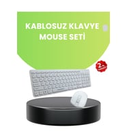 Ergonomik Kablosuz Klavye Mouse Takımı - Tam Boy, Sessiz ve Güvenilir